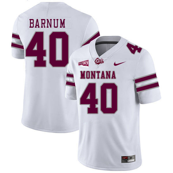 Montana Grizzlies #40 Cooper Barnum College Football Jerseys Stitched Sale-White